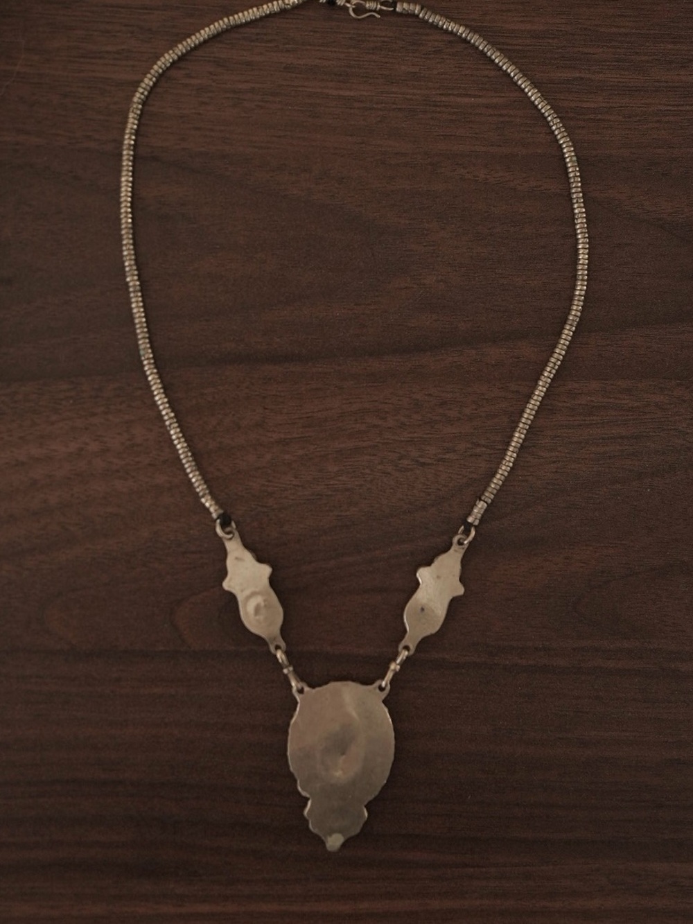 Vintage Bohemian Blue Lapis Statement Necklace Antique Silver Tone Necklace - Picture 4 of 7